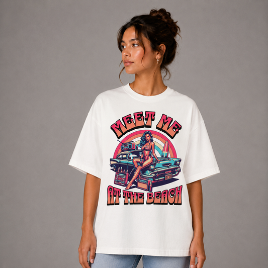 Meet Me at the Beach - Oversized Shirt